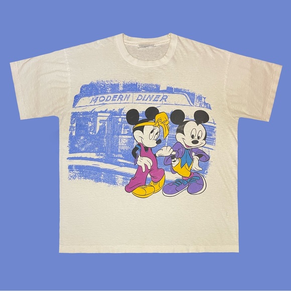 Vintage 90’s single stitch Mickey and Minnie modern dinner t-shirt. - Picture 1 of 4